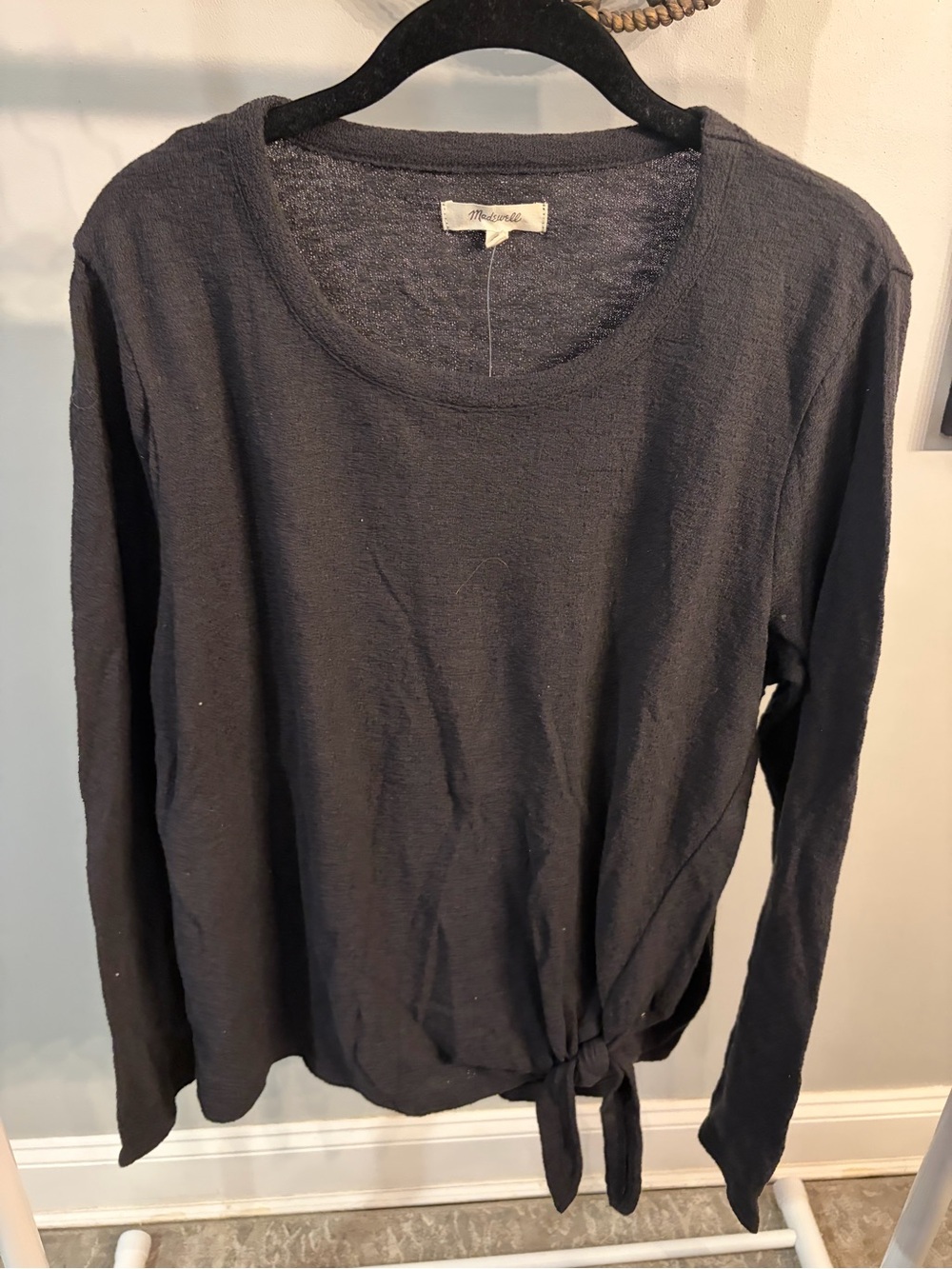 NWT ✨ Madewell Crewneck Tie-Hem Sweater size large